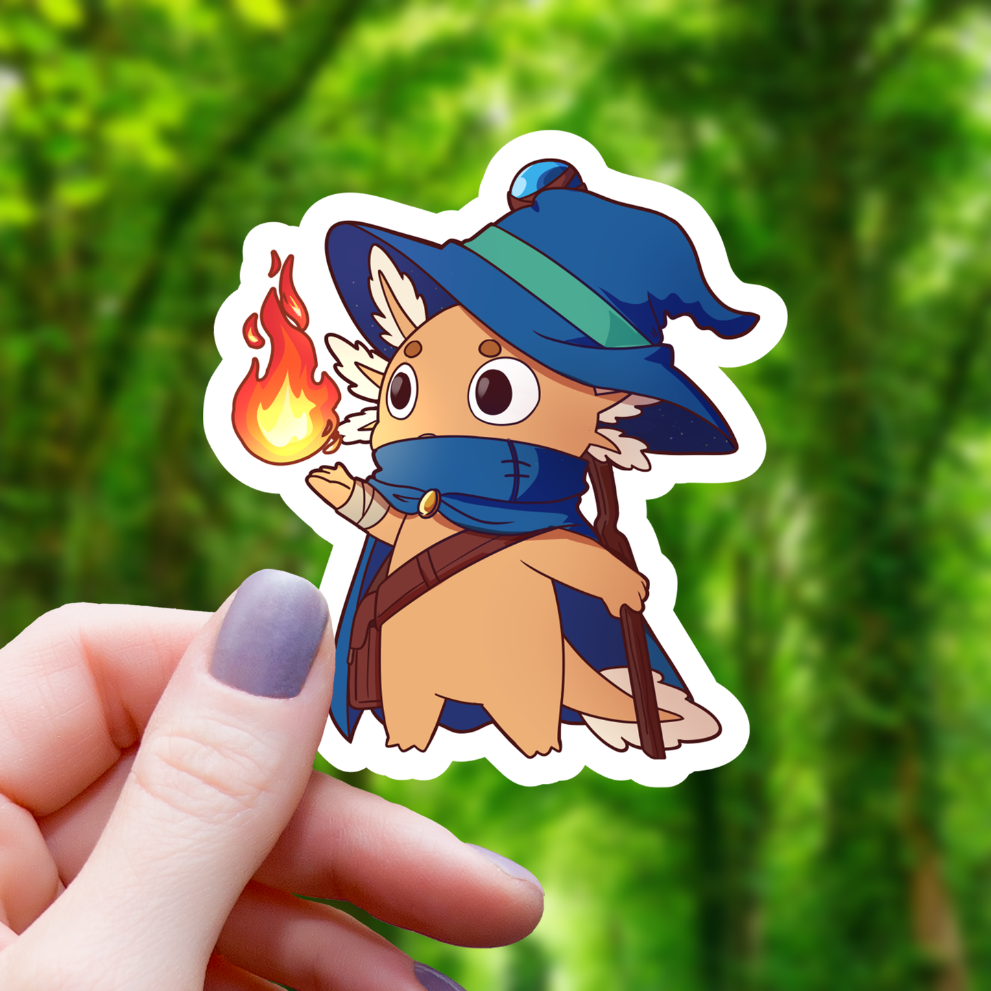 Mimic Gaming Co - Axolotl Wizard RPG Inspired Class Sticker - 3"