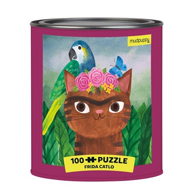 Frida Catlo Artsy Cats 100 Piece Puzzle Tin