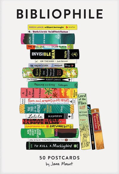 Bibliophile 50 Postcards Literary Postcards Stationery Gift for Book Lovers