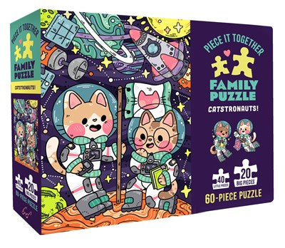 Piece It Together Family Puzzle: Catstronauts!: (60-Piece Puzzle for Kids and Toddlers 2-5, Beach and Ocean Artwork)