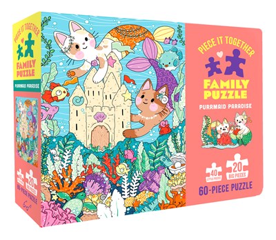 Piece It Together Family Puzzle: Purrmaid Paradise: (60-Piece Puzzle for Kids and Toddlers Ages 2-5. Cat and Kitty Puzzle Artwork)