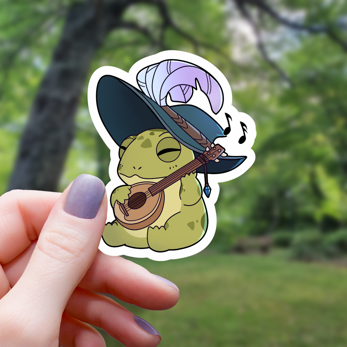 Mimic Gaming Co - Frog Bard RPG Class Inspired Sticker - 3"