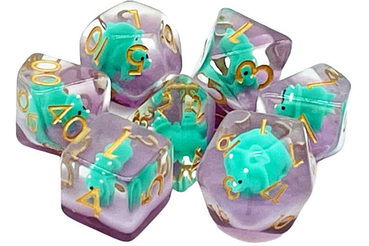 Old School 7 Piece DND Dice Set: Animal Kingdom