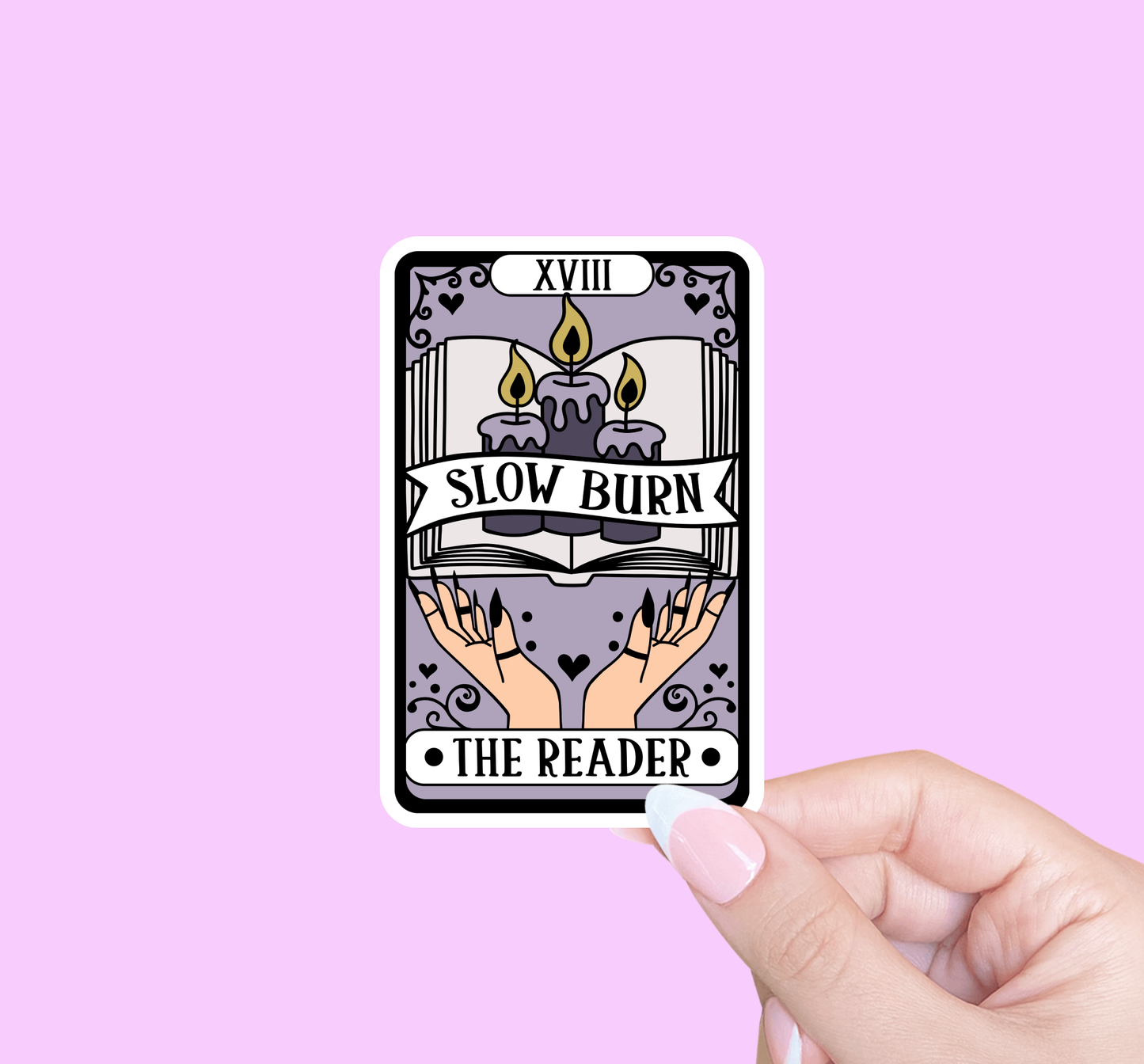 Radical Buttons - Tarot card slow burn sticker, Kindle sticker, Smut sticker
