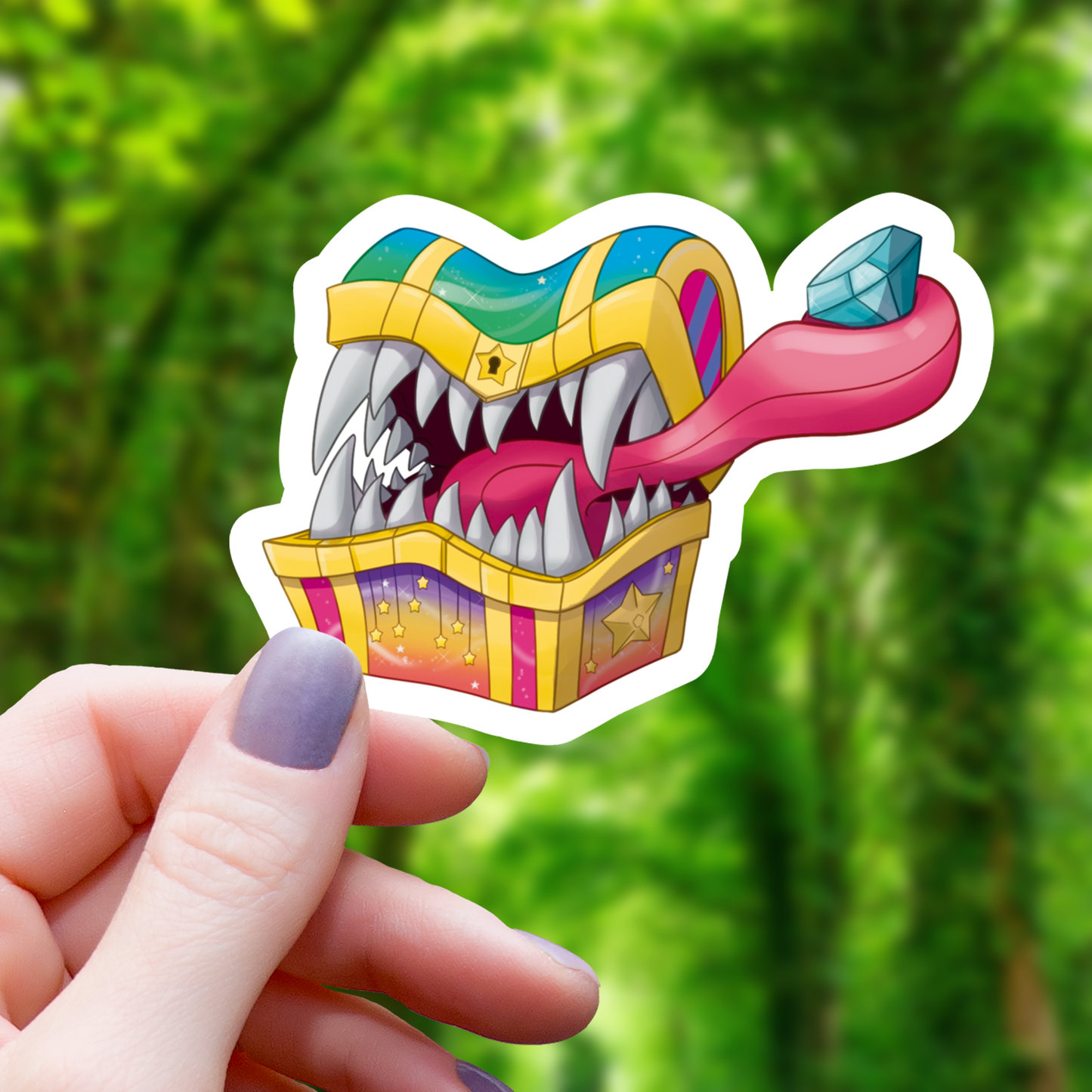 Mimic Gaming Co - Rainbow Chest Mimic Monster Sticker - 3"