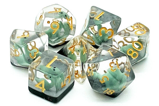 Old School 7 Piece DND Dice Set: Animal Kingdom