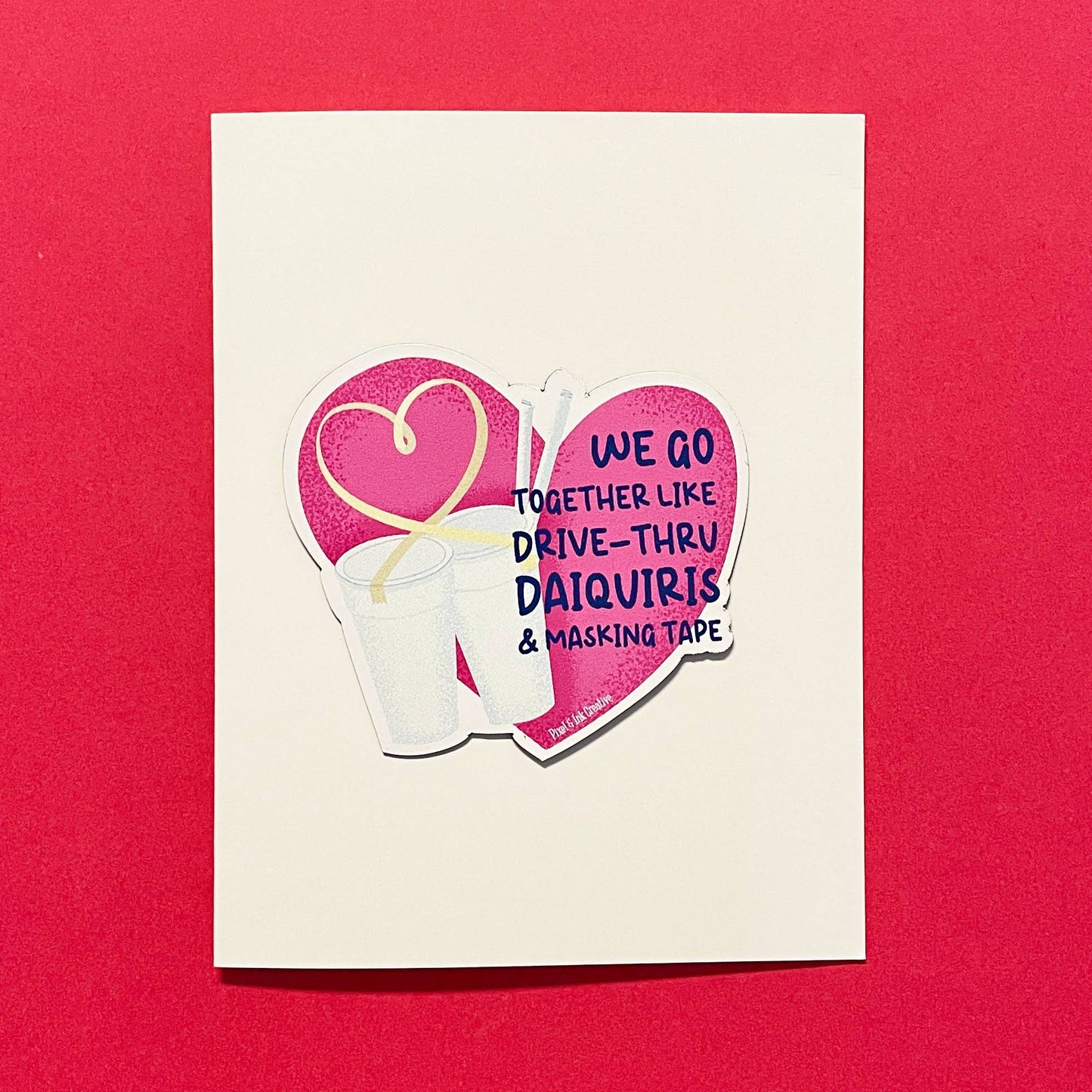 Pixel & Ink Creative - Daiquiri + Masking Tape Louisiana Greeting Card: With Words