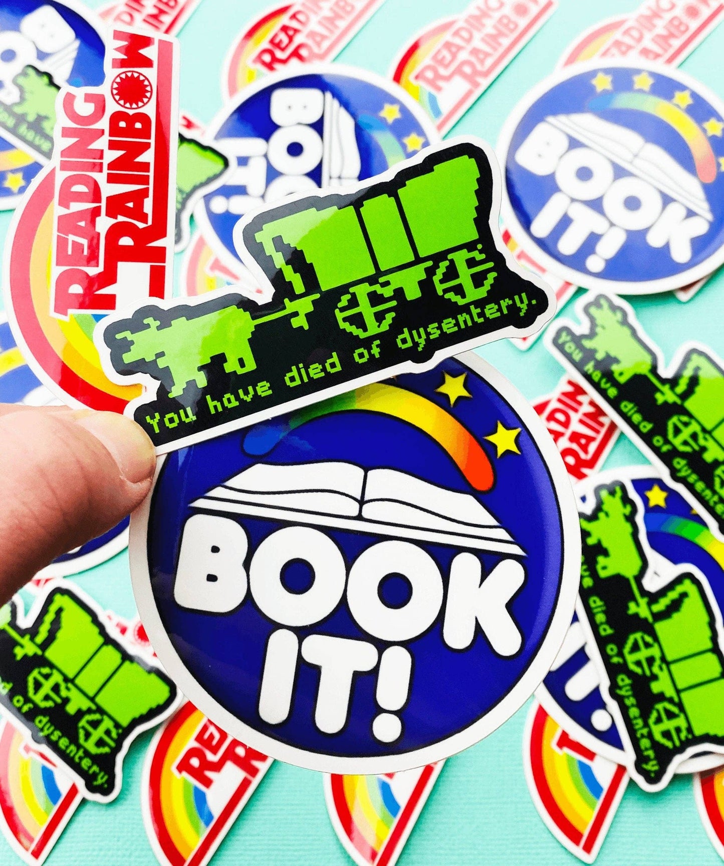Otto's Grotto - Eighties Kids Sticker 3 Pack including Book It! - Reading Rainbow - Oregon Trail Vintage Designs from 1980s 1990s, Eighties Stickers