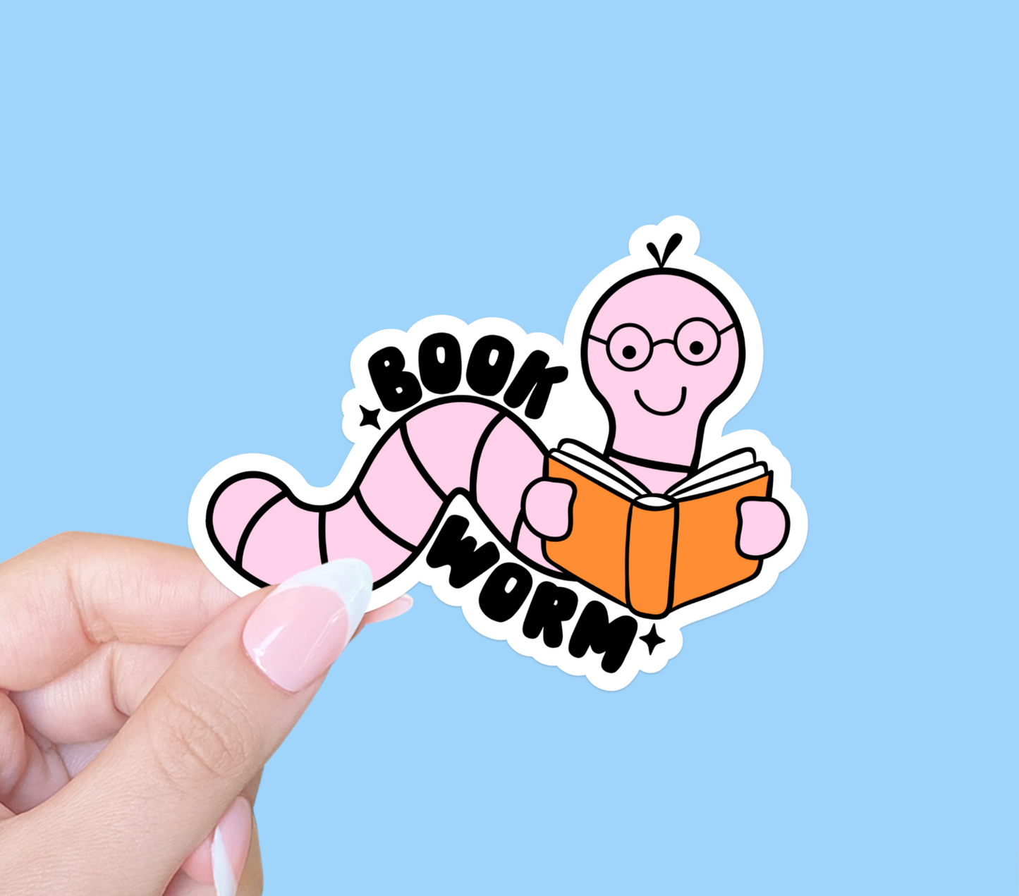 Radical Buttons - Book worm sticker, Bookish sticker, Laptop sticker