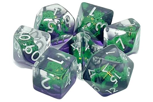 Old School 7 Piece DND Dice Set: Animal Kingdom